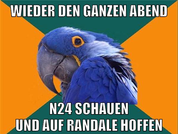 wieder den ganzen abend n24 schauen und auf randale hoffen