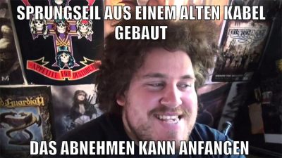 sprungseil aus einem alten kabel gebaut das abnehmen kann anfangen