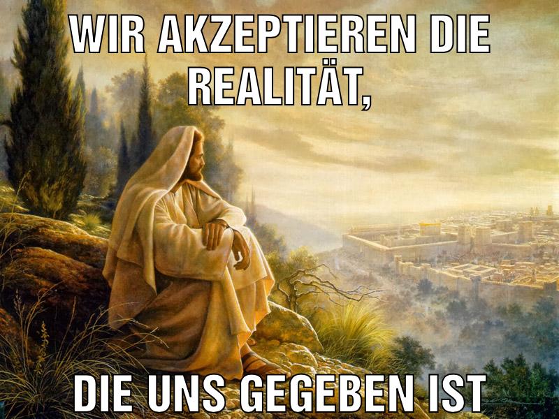 wir akzeptieren die realität, die uns gegeben ist