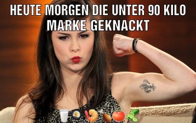Heute morgen die unter 90 kilo marke geknackt