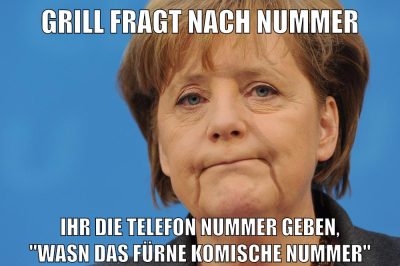 grill fragt nach nummer ihr die telefon nummer geben, "wasn das fürne komische nummer"