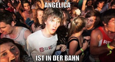 angelica ist in der bahn
