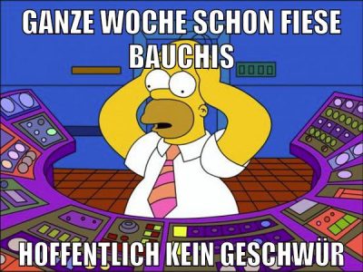 ganze woche schon fiese bauchis hoffentlich kein geschwür