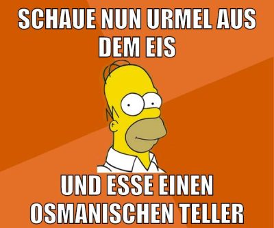 schaue nun urmel aus dem eis und esse einen osmanischen Teller