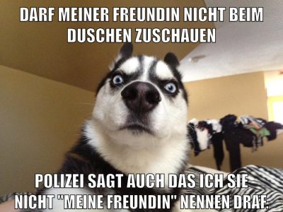 Darf meiner freundin nicht beim duschen zuschauen polizei sagt auch das ich sie nicht "meine Freundin" nennen draf.