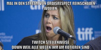 mal in den stream von Drdisrespect reinschauen wollen Twitch stellenweise down weil alle wegen ihm am rotieren sind