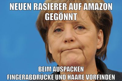 neuen rasierer auf amazon gegönnt beim auspacken fingerabdrücke und haare vorfinden