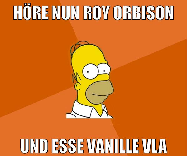 höre nun roy orbison und esse vanille vla