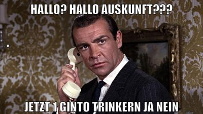 HALLO? HALLO AUSKUNFT??? JETZT 1 GINTO TRINKERN JA NEIN