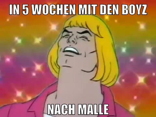 in 5 wochen mit den boyz nach malle