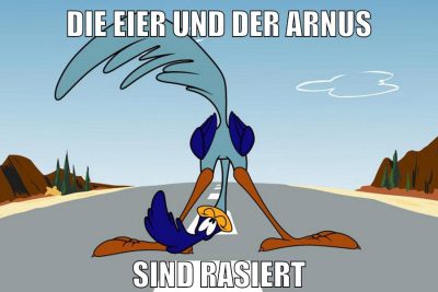 die eier und der arnus sind rasiert