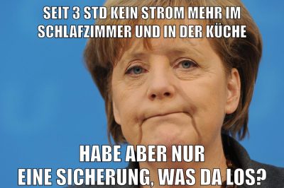 seit 3 std kein strom mehr im schlafzimmer und in der küche habe aber nur eine sicherung, was da los?