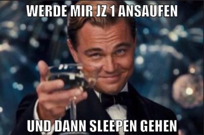 werde mir jz 1 ansaufen und dann sleepen gehen