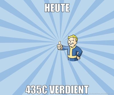 heute 435€ verdient