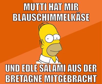 mutti hat mir blauschimmelkäse und edle salami aus der bretagne mitgebracht
