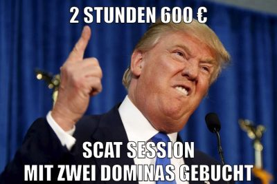 2 Stunden 600 € Scat Session mit zwei Dominas gebucht