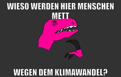 wieso werden hier menschen mett wegen dem klimawandel?