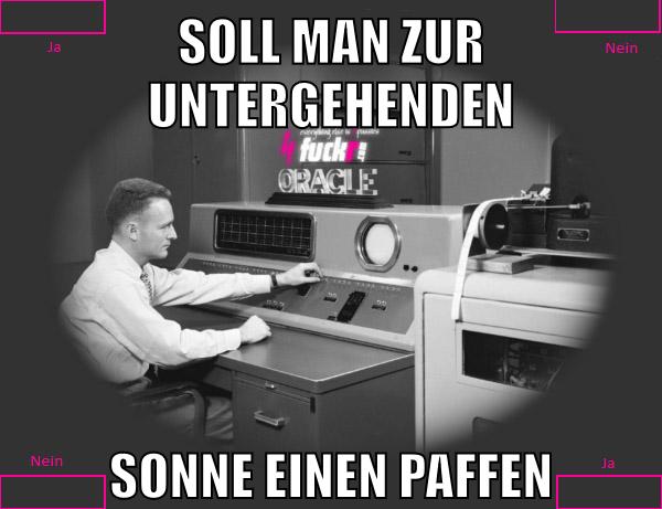 soll man zur untergehenden sonne einen paffen