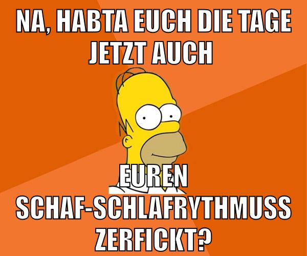 na, habta euch die tage jetzt auch euren schaf-schlafrythmuss zerfickt?