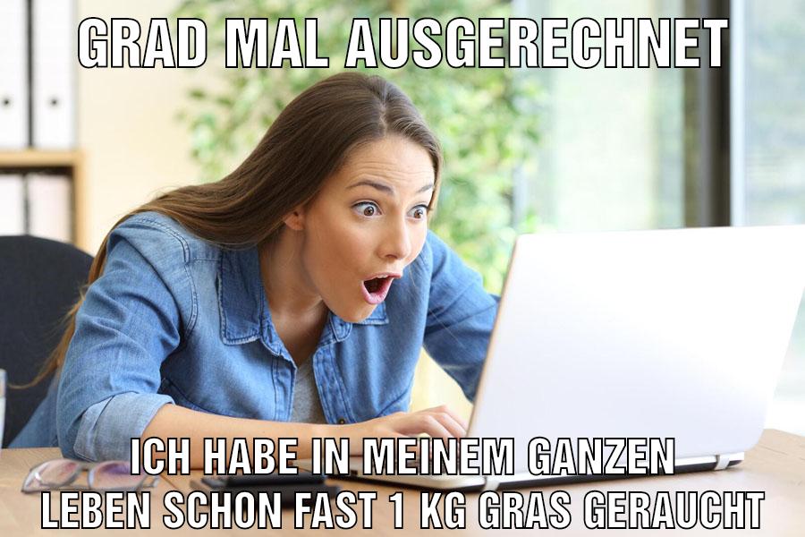 Grad mal ausgerechnet Ich habe in meinem ganzen Leben schon fast 1 kg gras geraucht