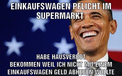 Einkaufswagen Pflicht im Supermarkt Habe hausverbot bekommen weil ich nicht mit einem Einkaufswagen Geld abheben wollte