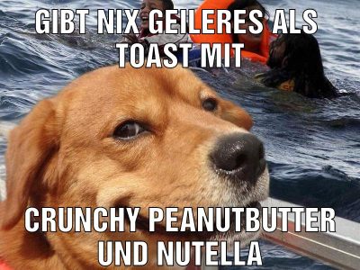 Gibt nix geileres als  toast mit Crunchy peanutbutter und nutella