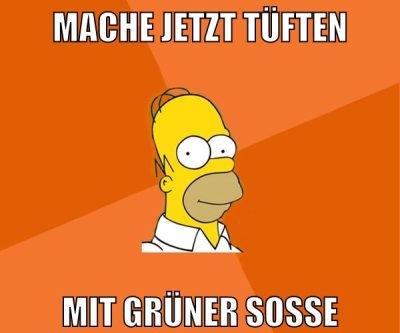 mache jetzt tüften mit grüner soße