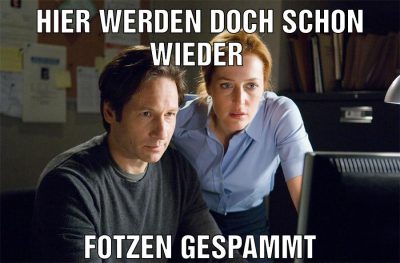 Hier werden doch schon wieder Fotzen gespammt