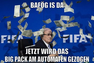 bafög is da jetzt wird das big pack am automaten gezogen