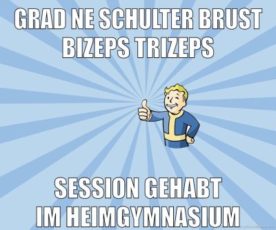 grad ne schulter brust bizeps trizeps session gehabt im heimgymnasium