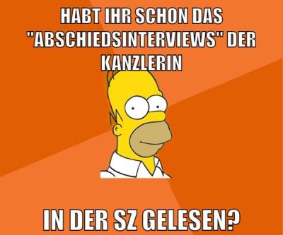 habt ihr schon das "abschiedsinterviews" der kanzlerin in der sz gelesen?