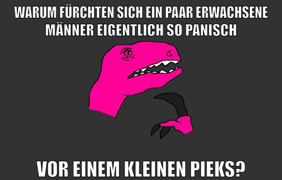 warum fürchten sich ein paar erwachsene männer eigentlich so panisch vor einem kleinen pieks?